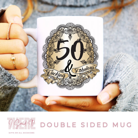 50th birthday swearing mug