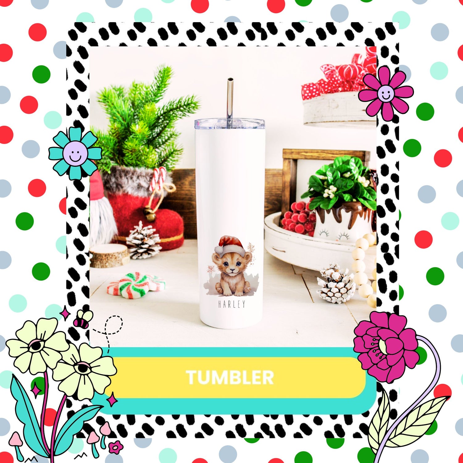 Tiger Christmas Drinks Tumbler