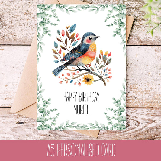 Birthday Card With Birds