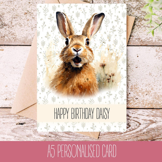 Brown Hare Greetings Card