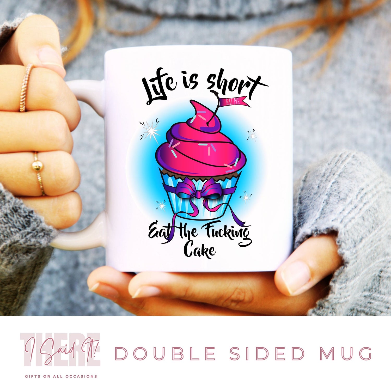 cake lover swearing mug