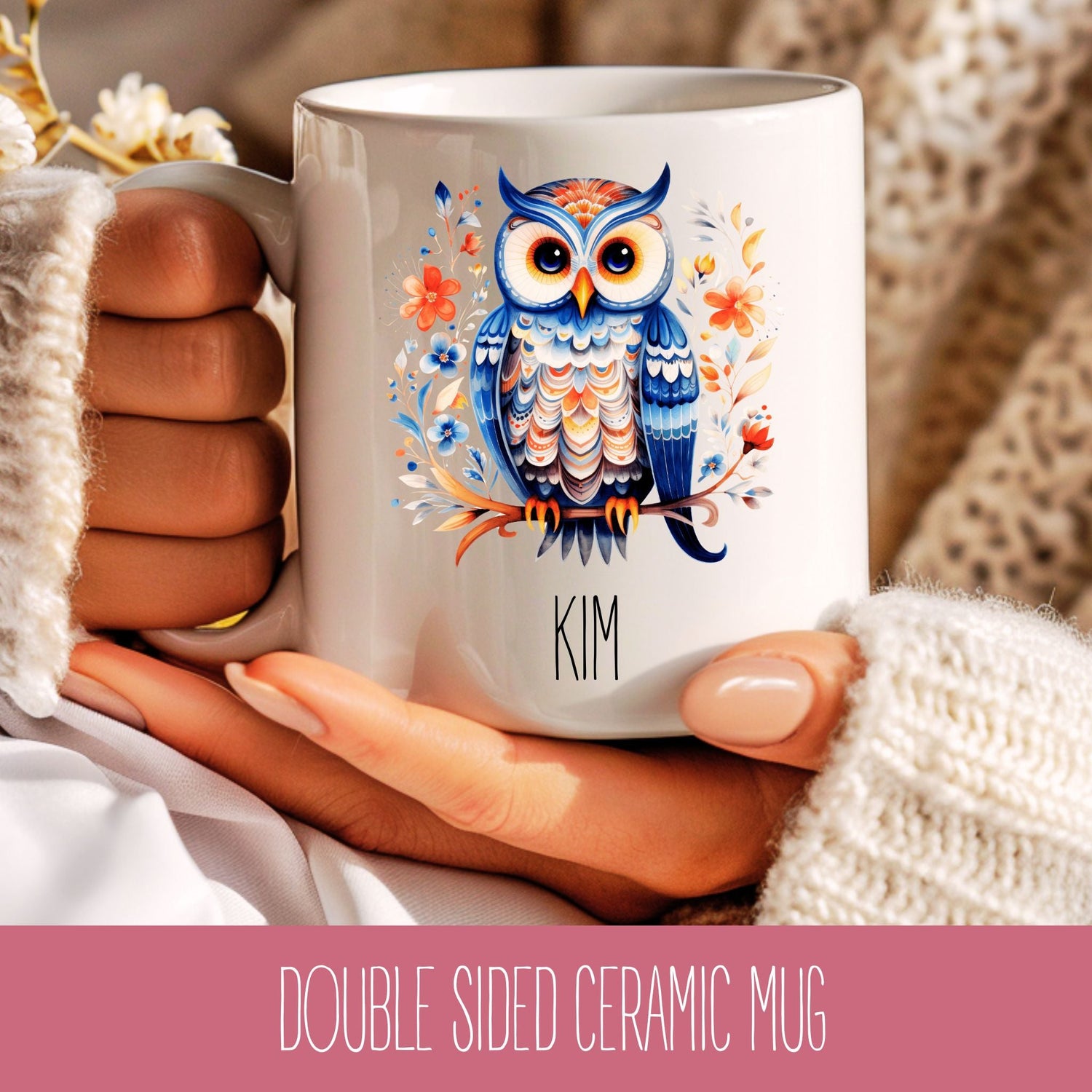 Ceramic Personalised Owl Mug