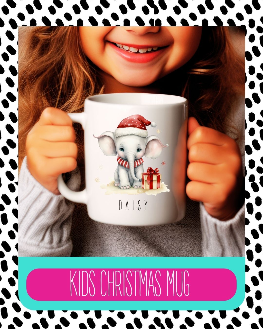 Personalised Elephant Christmas Mug