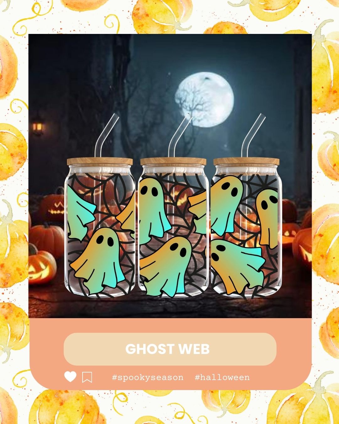 ghost halloween cup with straw