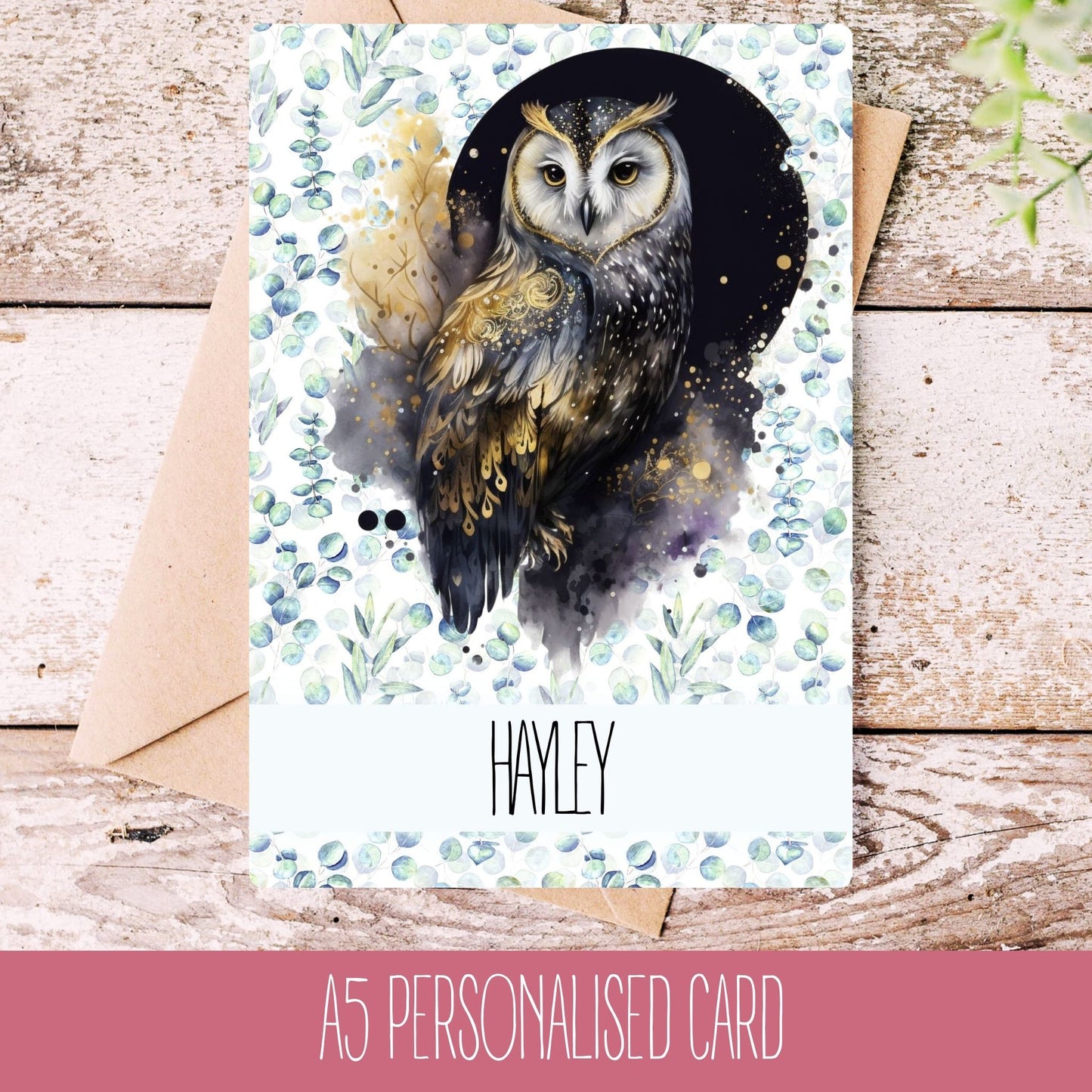 Handmade Personalised Owl Occasion Card