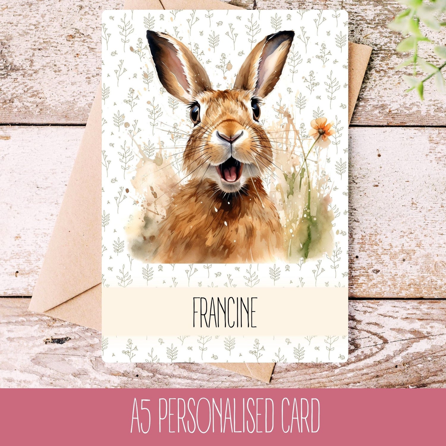 Hare Card With Personalisation