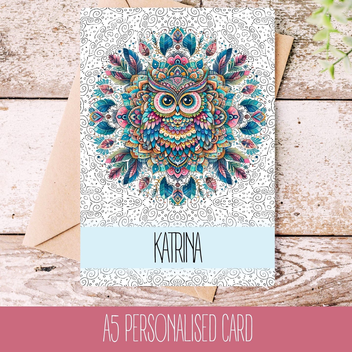 Mandala Owl Birthday Card