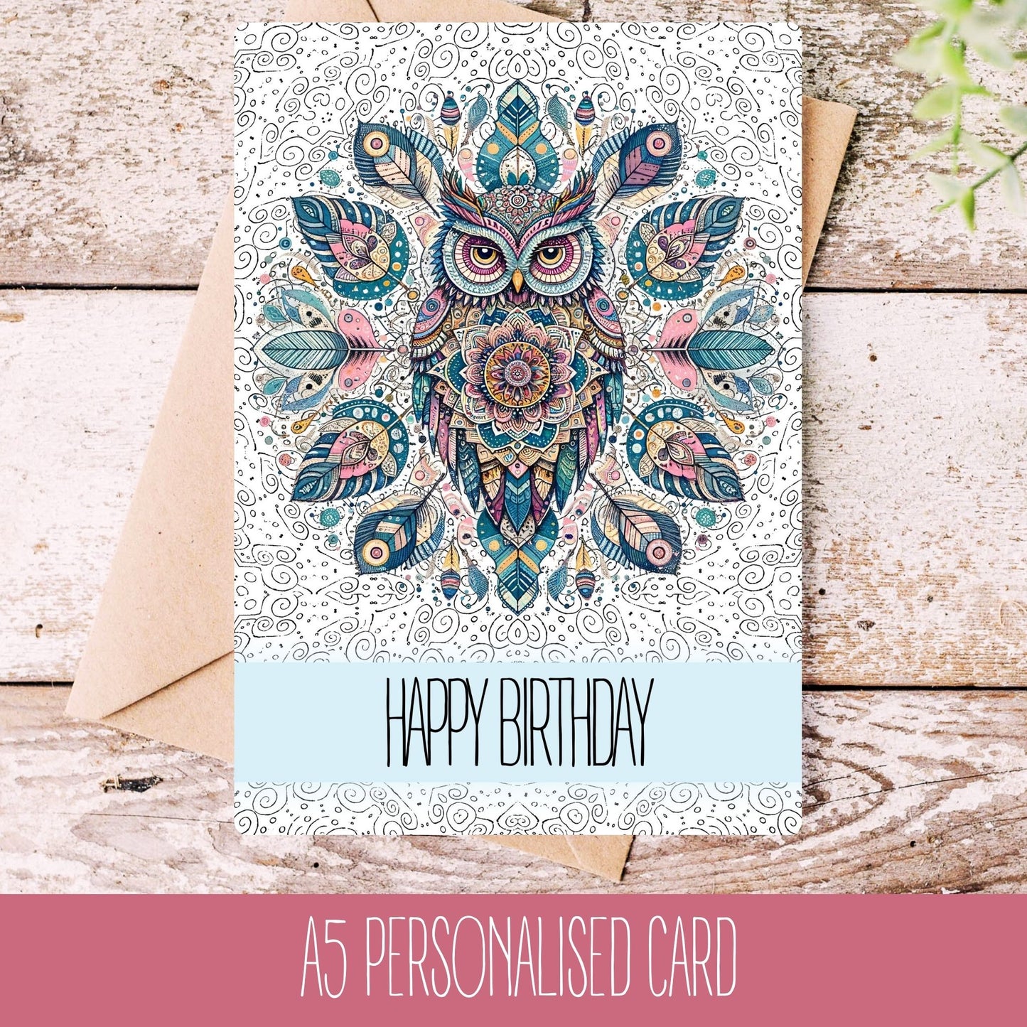 Mandala Owl Greetings Card