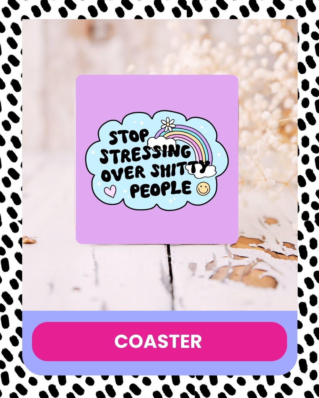 novelty anti stress coaster