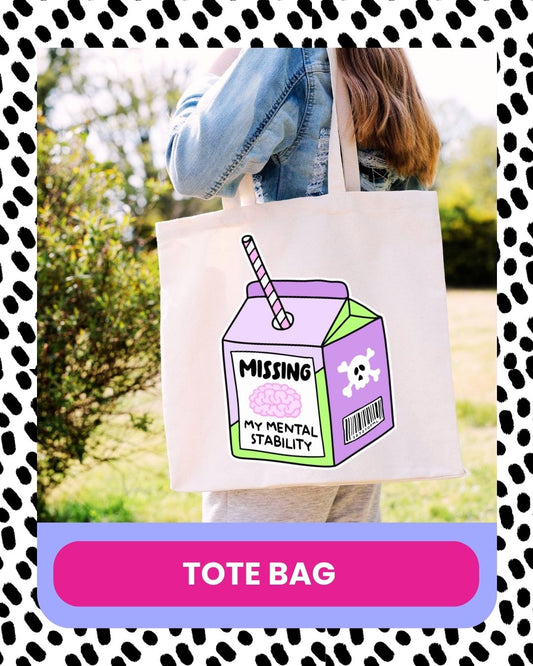 novelty mental health tote bag