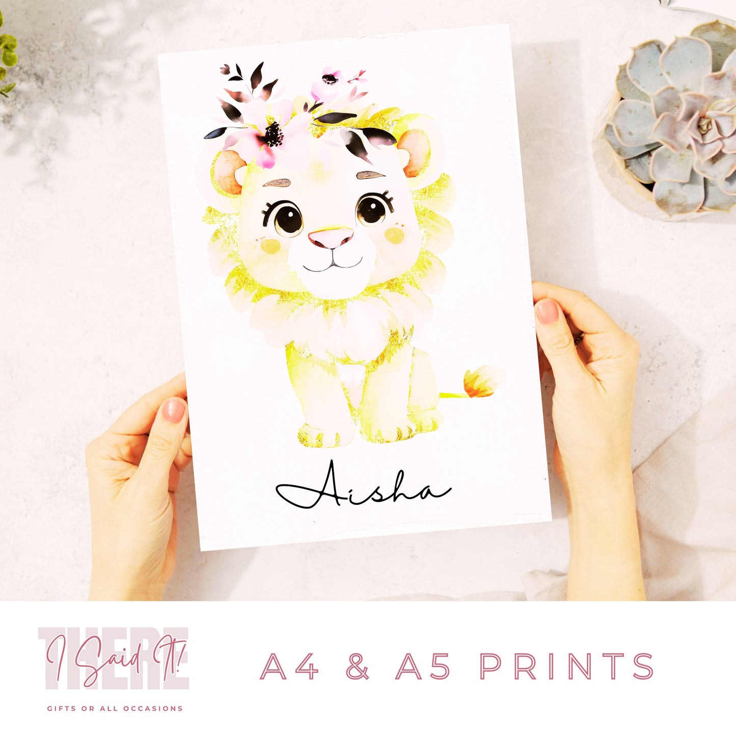 personalised baby animal print