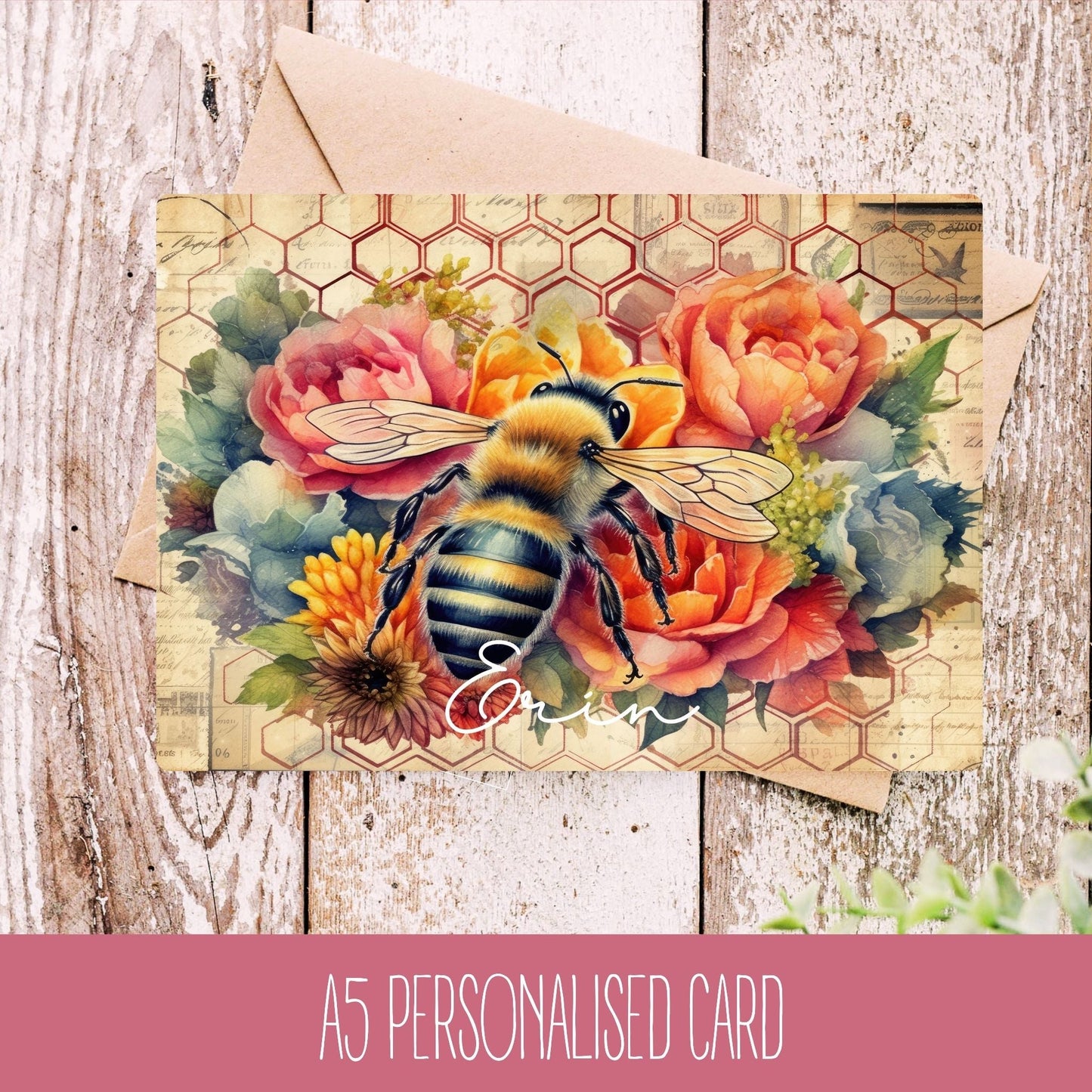 Personalised Bee Birthday Card