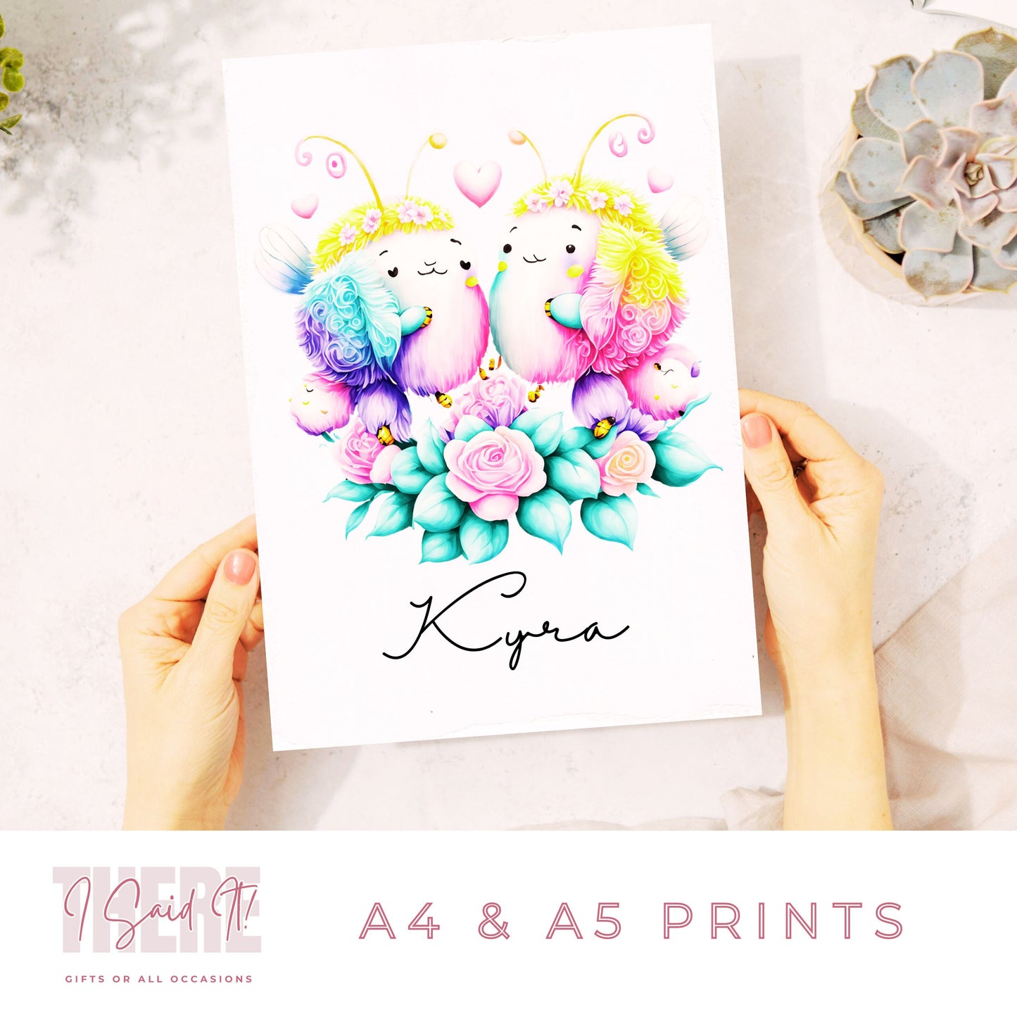 personalised bee print