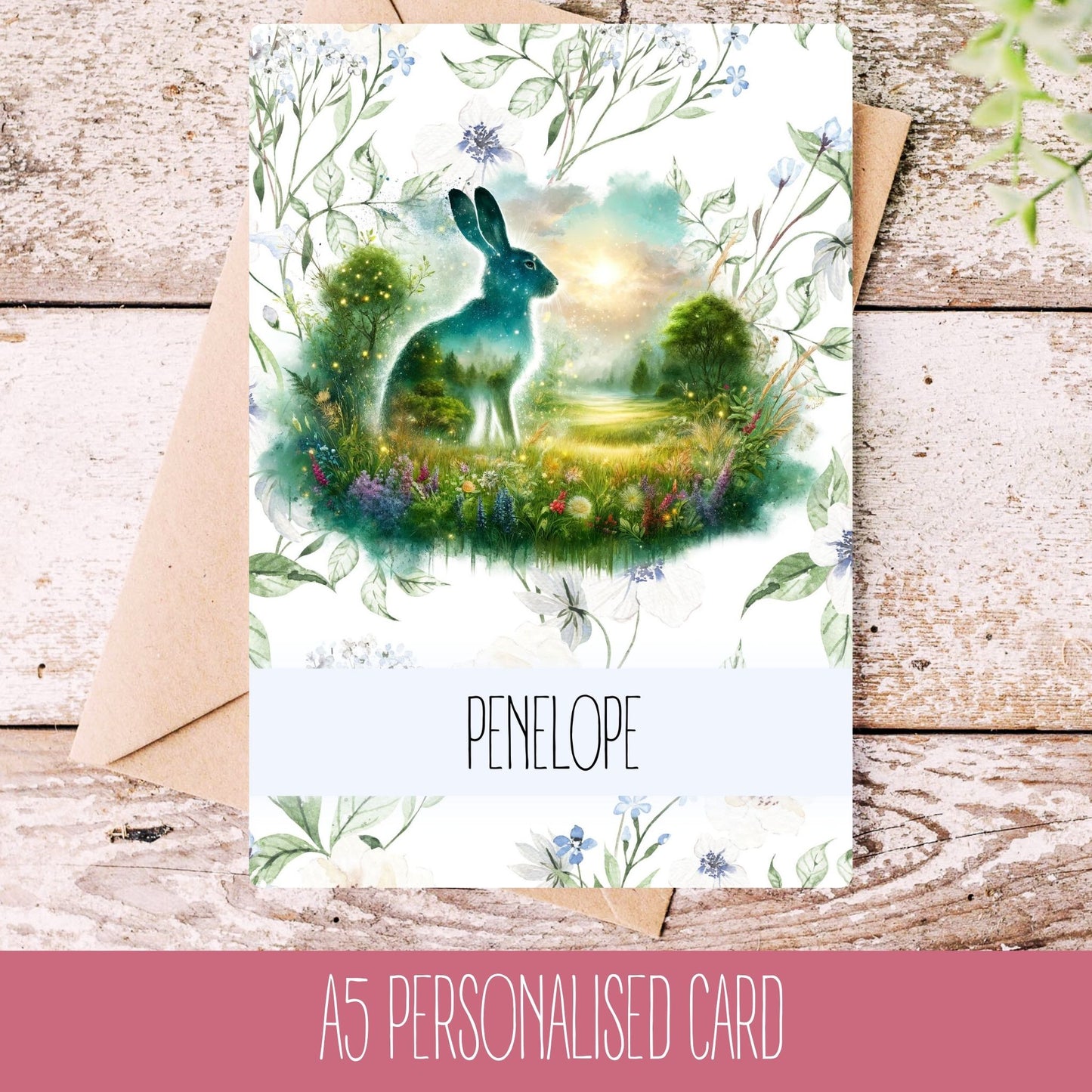 Personalised Card For Hare Lovers