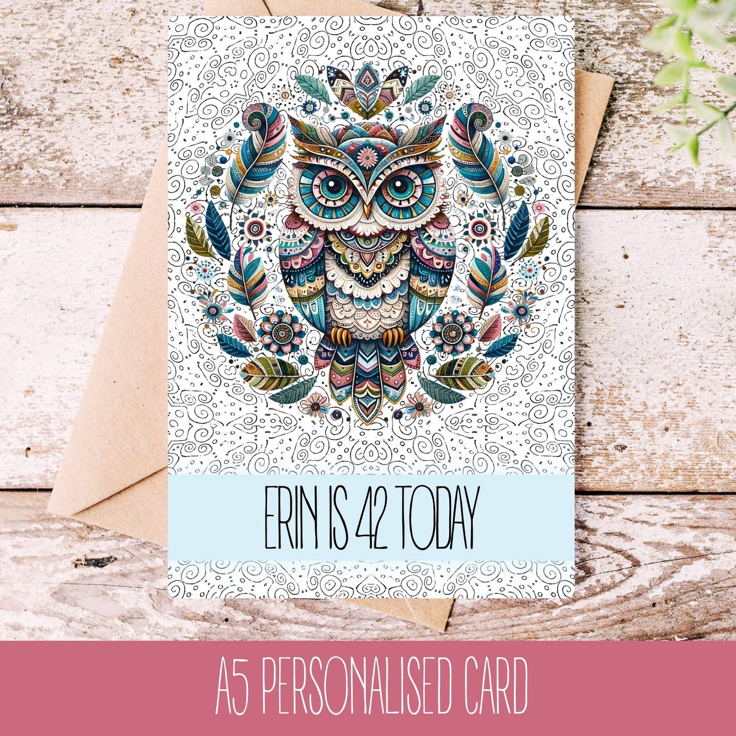 Personalised Card With Owls