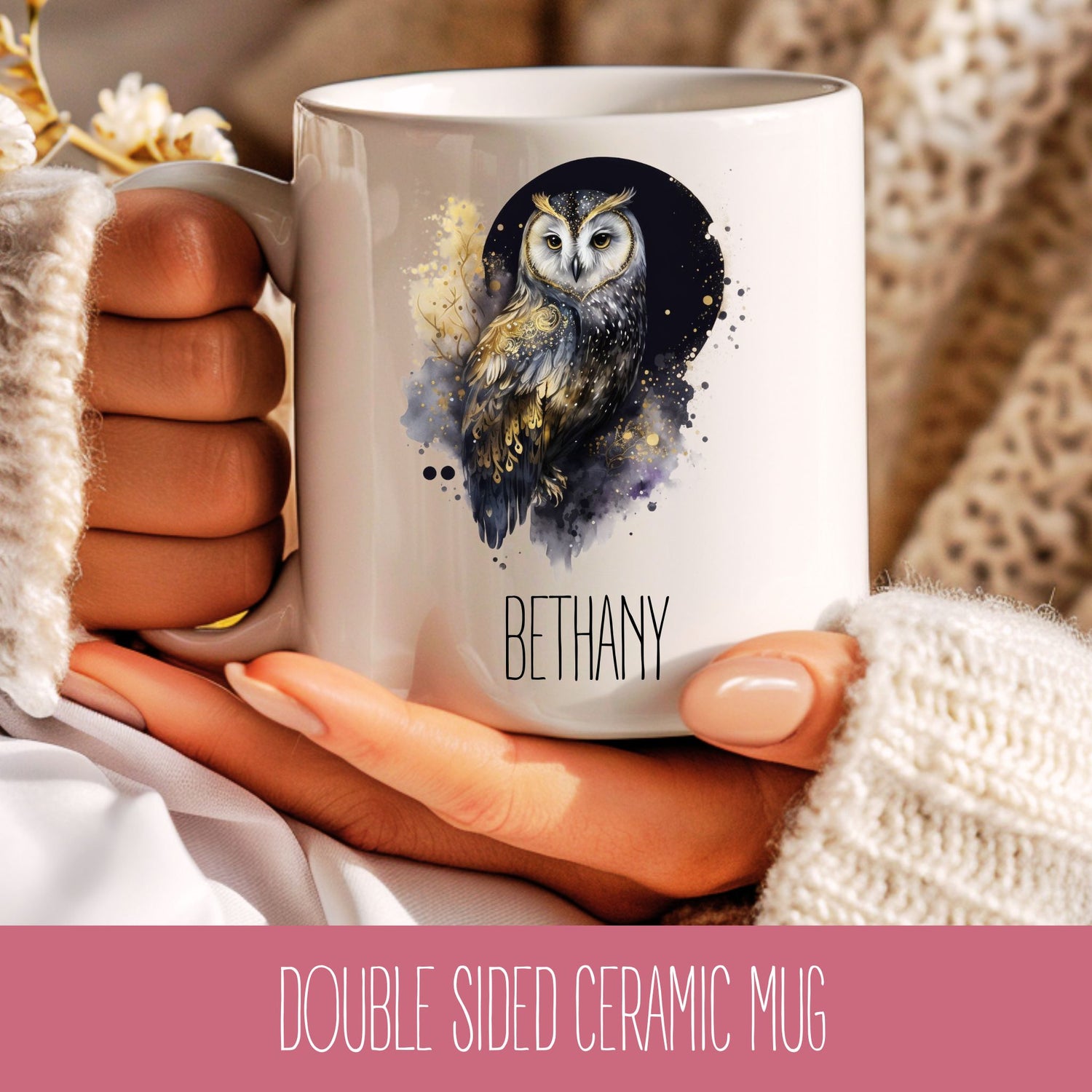 Personalised Celestial Owl Coffee Mug