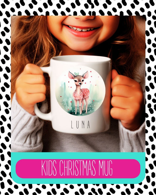 Personalised Deer Christmas Mug