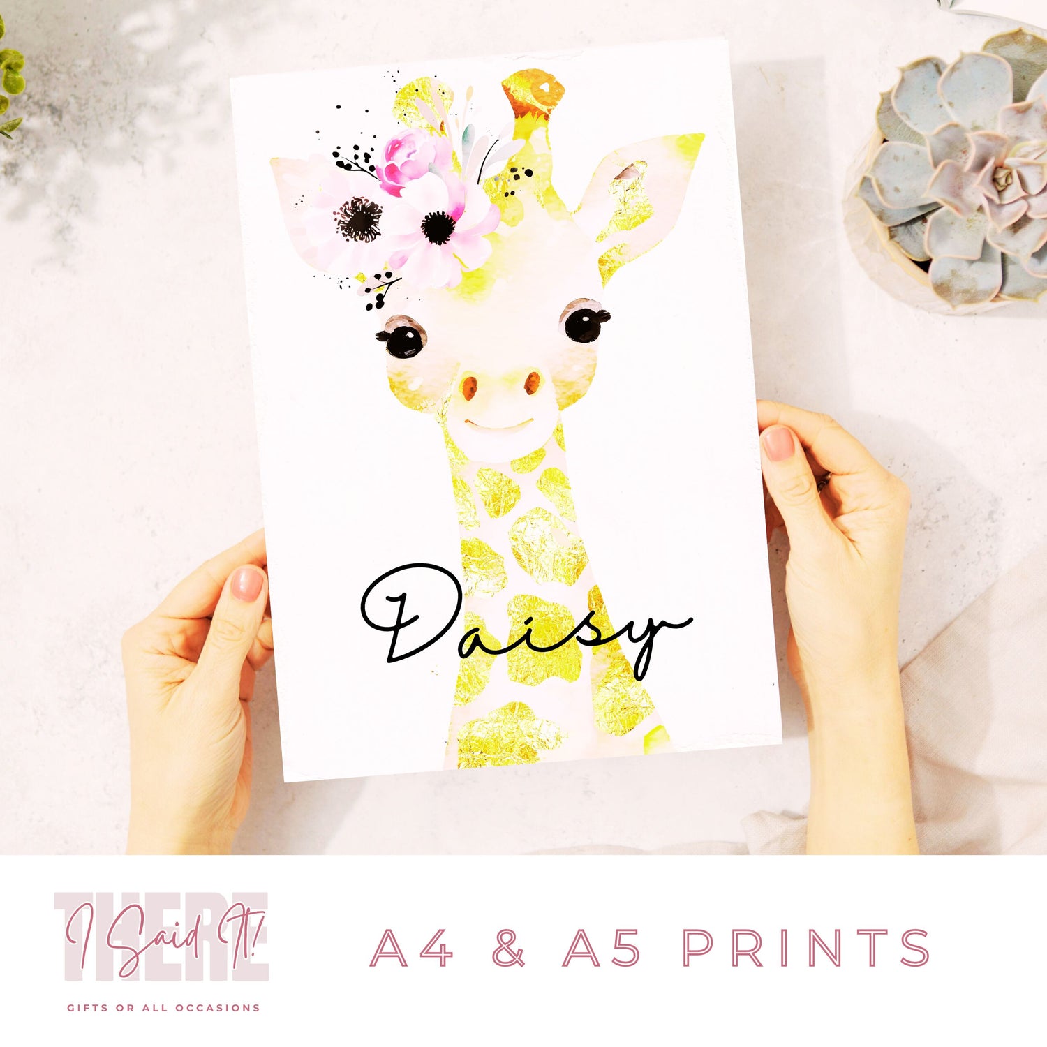 personalised giraffe print