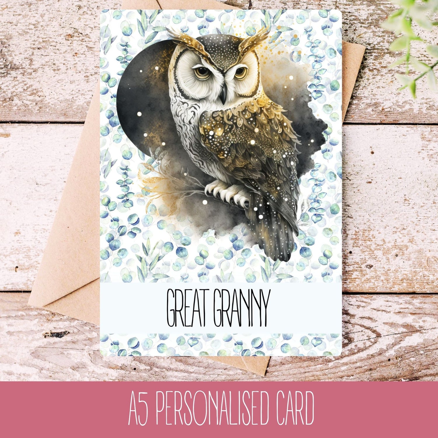 Personalised Handmade Owl Birthday Card