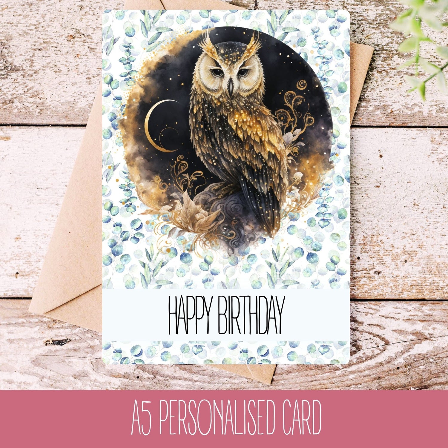 Personalised Handmade Owl Card