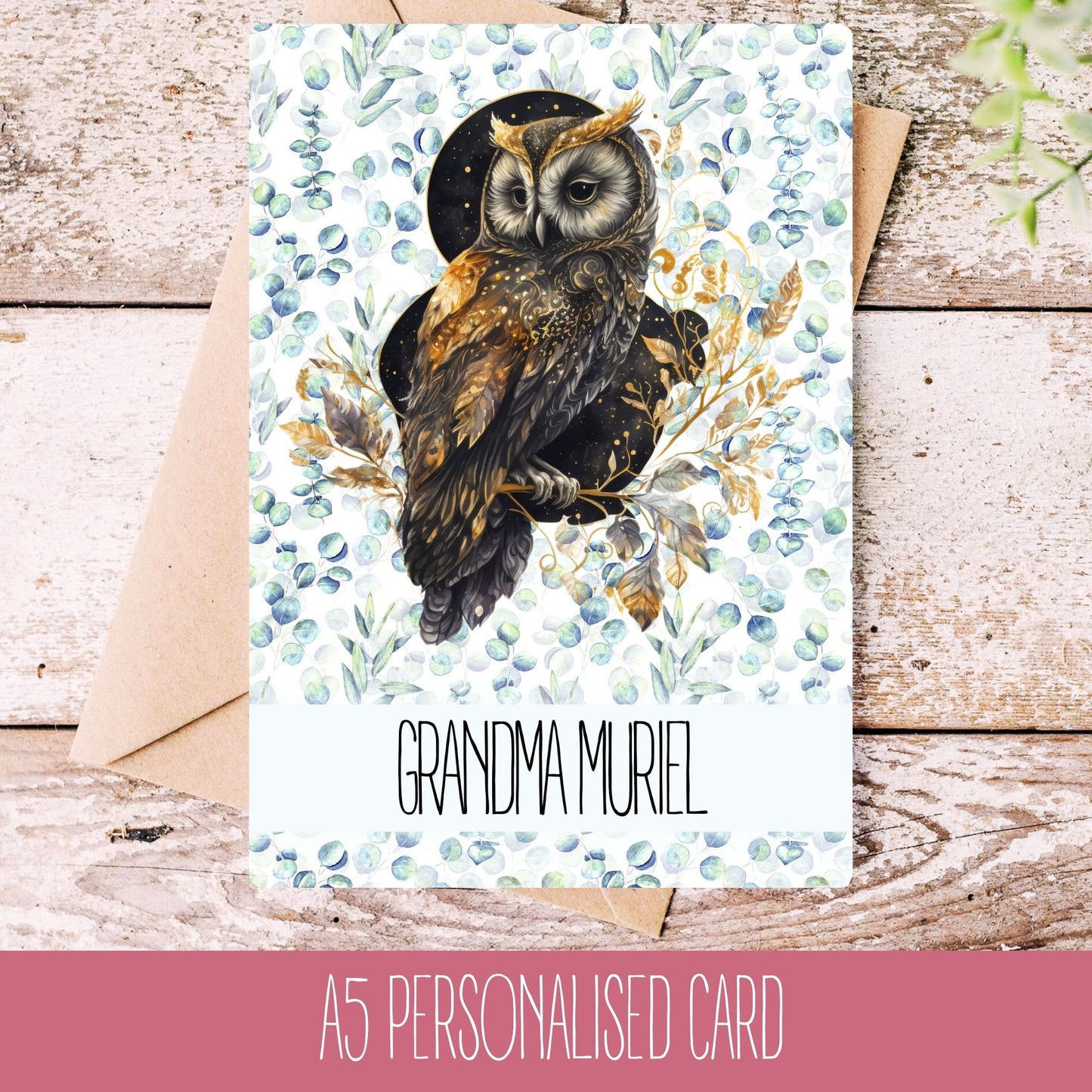 Personalised Handmade Owl Greetings Card