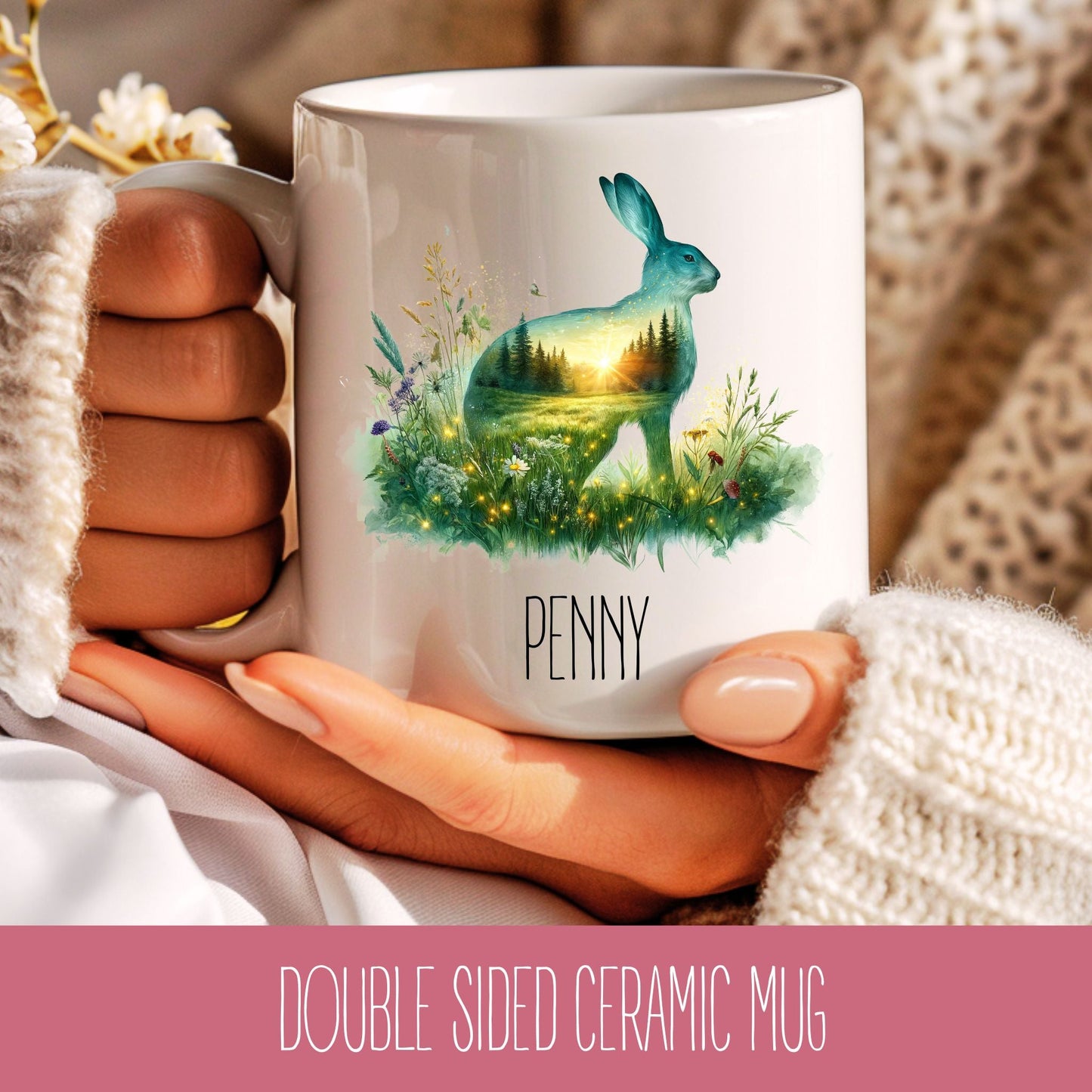 Personalised Hare Coffee Mug