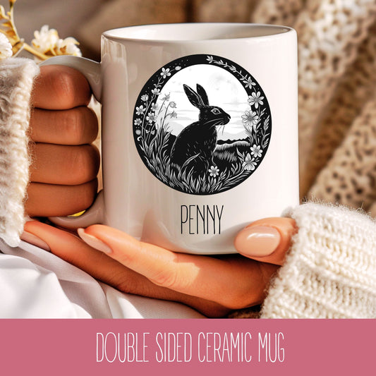 Personalised Hare Design Coffee Mug