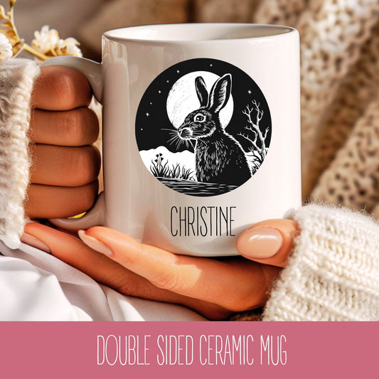 Personalised Hare Design Mug