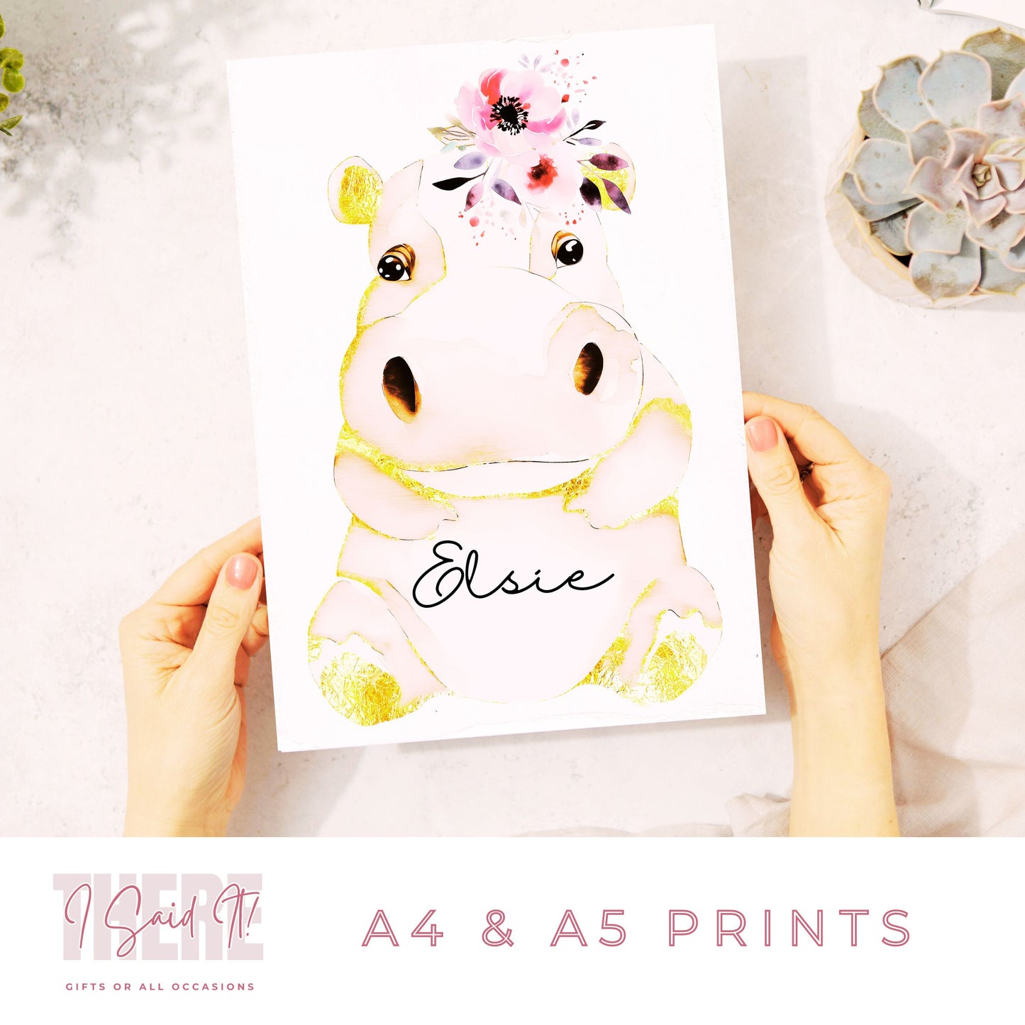 personalised hippo print