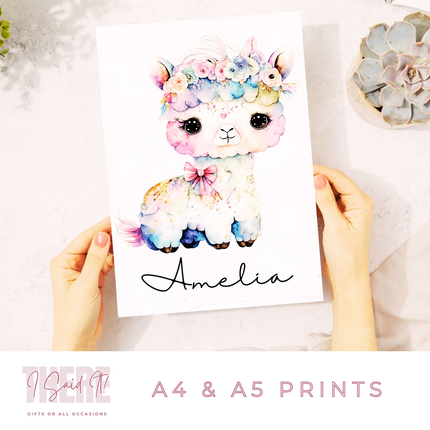 personalised llama print