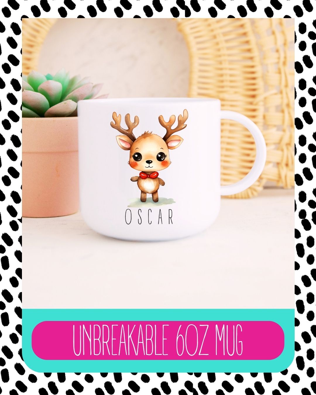 Personalised Reindeer Unbreakable Christmas Cup