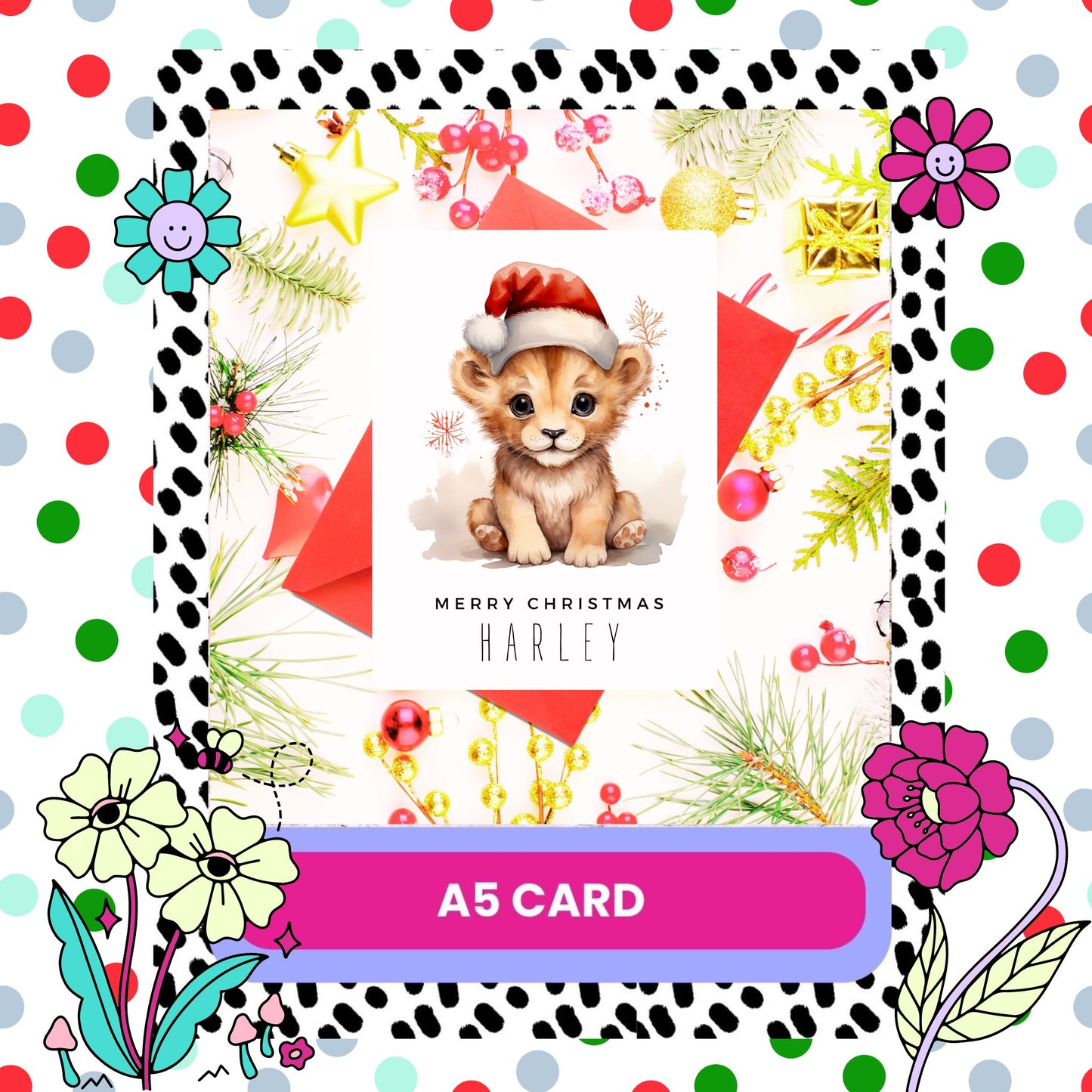 Personalised Tiger Christmas Card