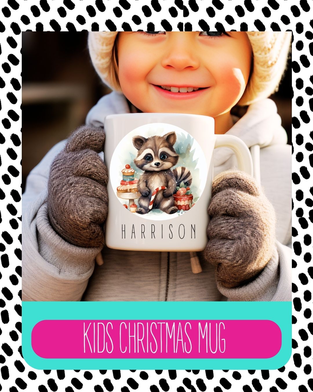 Raccoon Christmas Coffee Mug